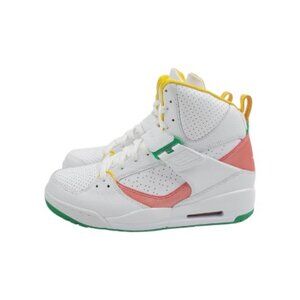 Jordan Men's White Flight 45 Leather High-Top Lace Up Sneaker Shoes Size 9